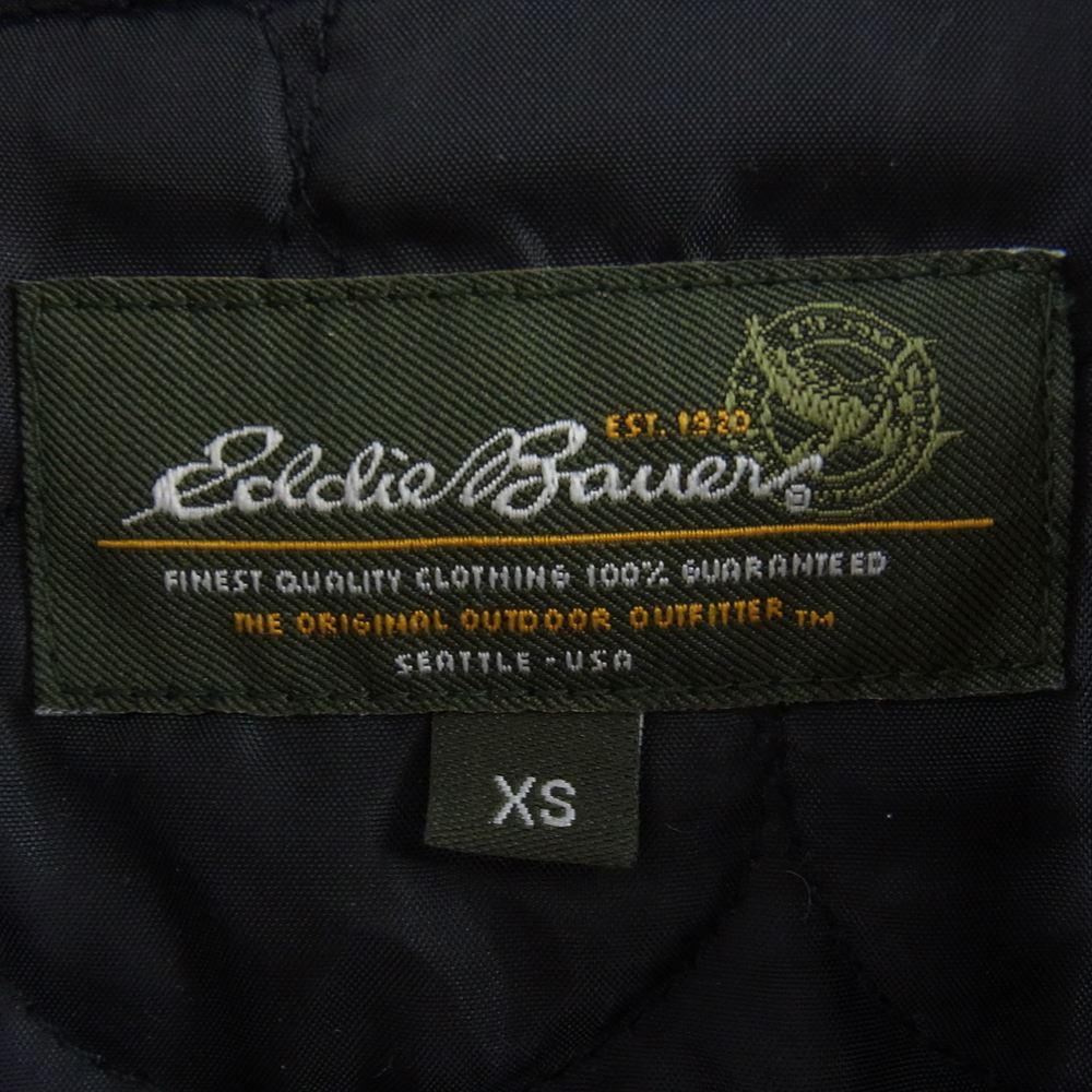 Eddie Bauer エディー・バウアー キルトライナー チェック フルジップ ブルゾン ジャケット ネイビー系 ワインレッド系 XS【中古】