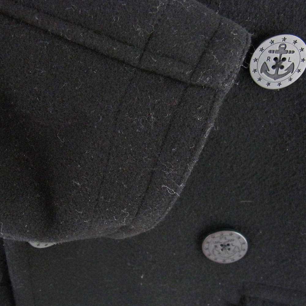 POLO RALPH LAUREN ポロ・ラルフローレン メルトン Pコート ピーコート ブラック系 S【中古】
