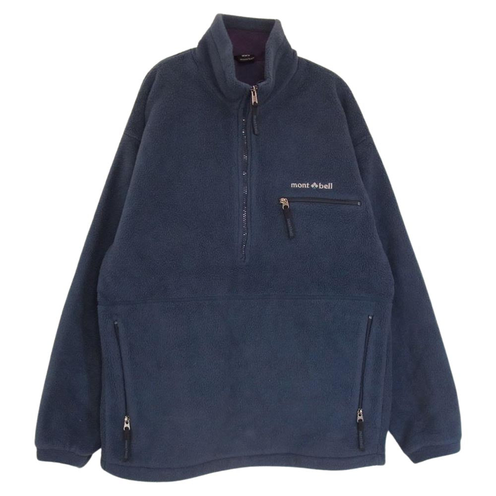 mont-bell モンベル ポーラテック クリマプラス フリース ハーフジップ プルオーバー ジャケット ネイビー系 M【中古】