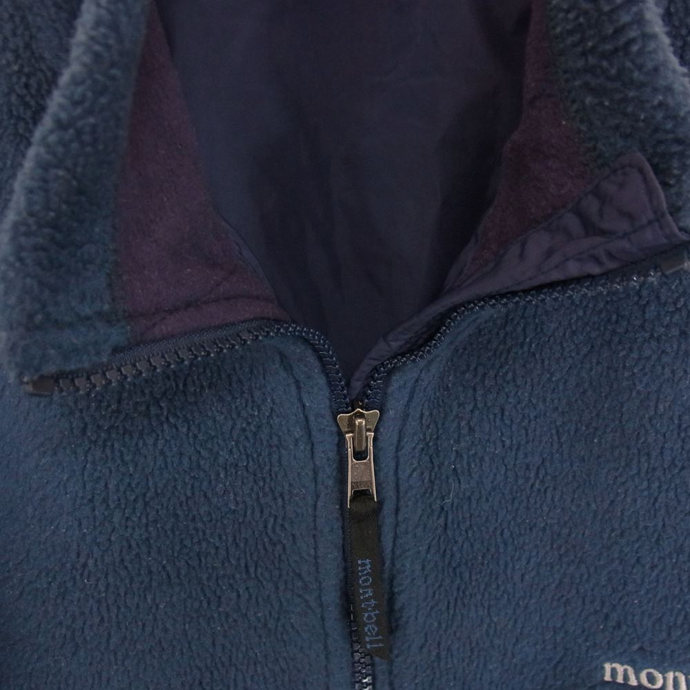 mont-bell モンベル ポーラテック クリマプラス フリース ハーフジップ プルオーバー ジャケット ネイビー系 M【中古】