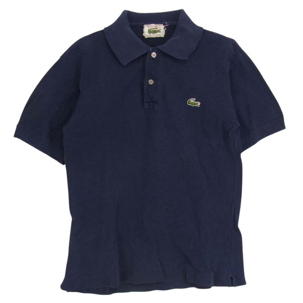 ヴィンテージ ビンテージ 70s 初期 フランス製 LACOSTE ラコステ ポロシャツ ネイビー系 サイズ表記無【中古】