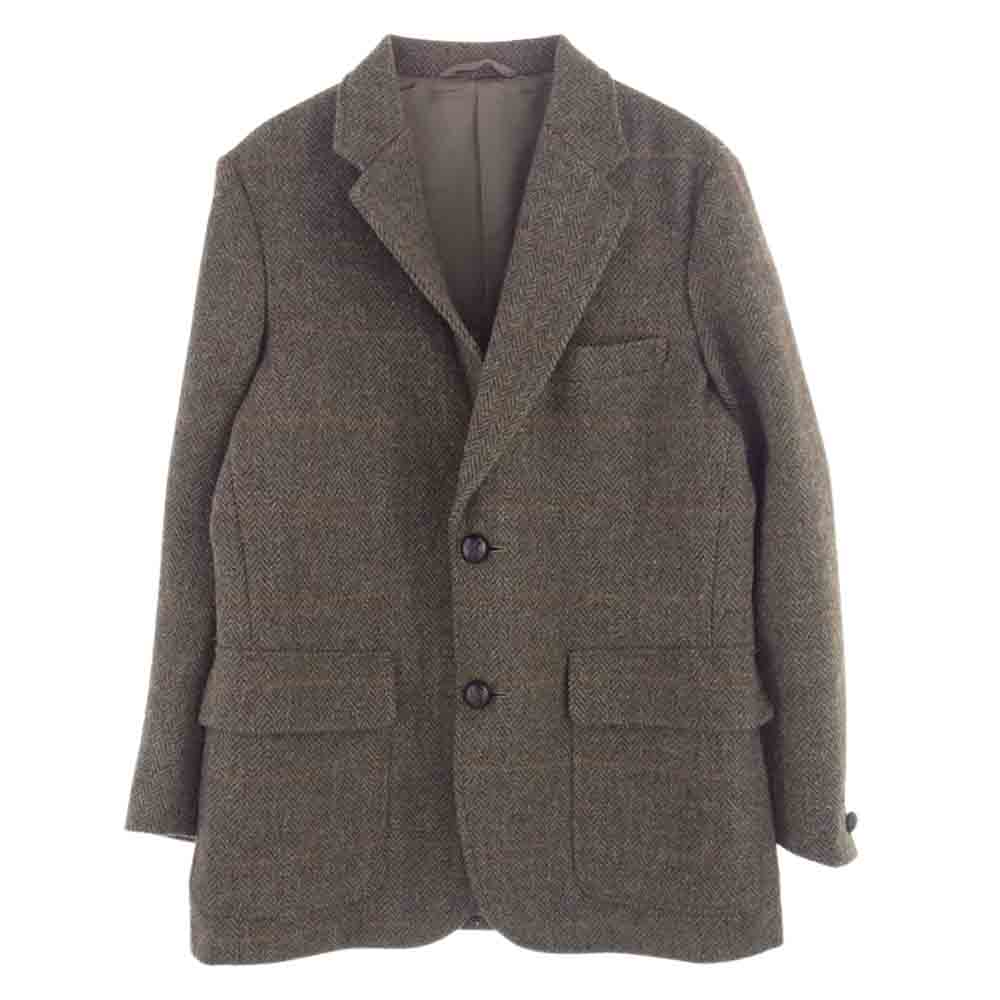 Eddie Bauer エディー・バウアー ハリスツイード くるみボタン テーラード ジャケット ブラウン系 カーキ系 XS【中古】