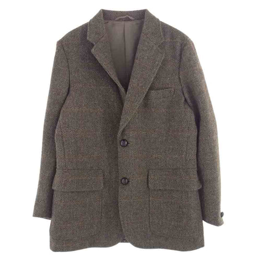 Eddie Bauer エディー・バウアー ハリスツイード くるみボタン テーラード ジャケット ブラウン系 カーキ系 XS【中古】
