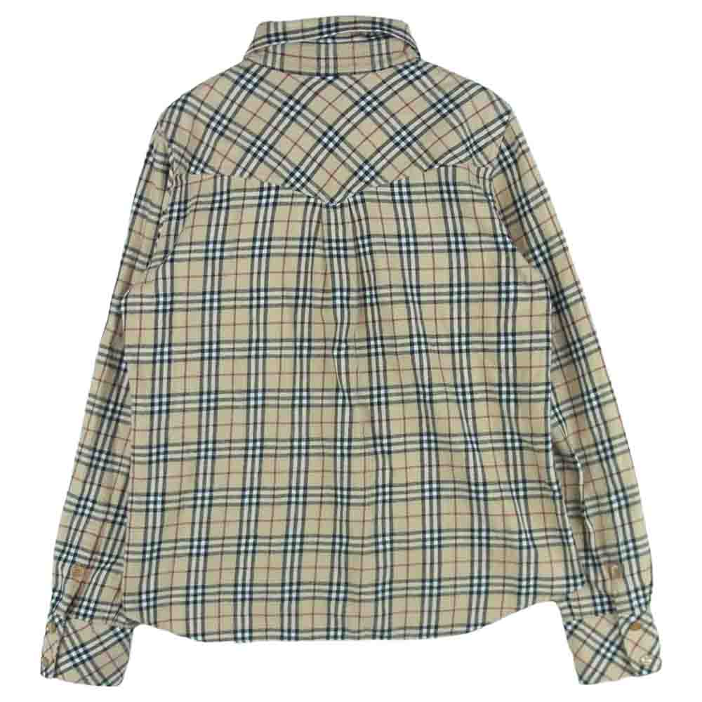 BURBERRY BLUE LABEL バーバリーブルーレーベル FEF61-526-43 ノバチェック 長袖 シャツ 日本製 ライトブラウン系 38【中古】