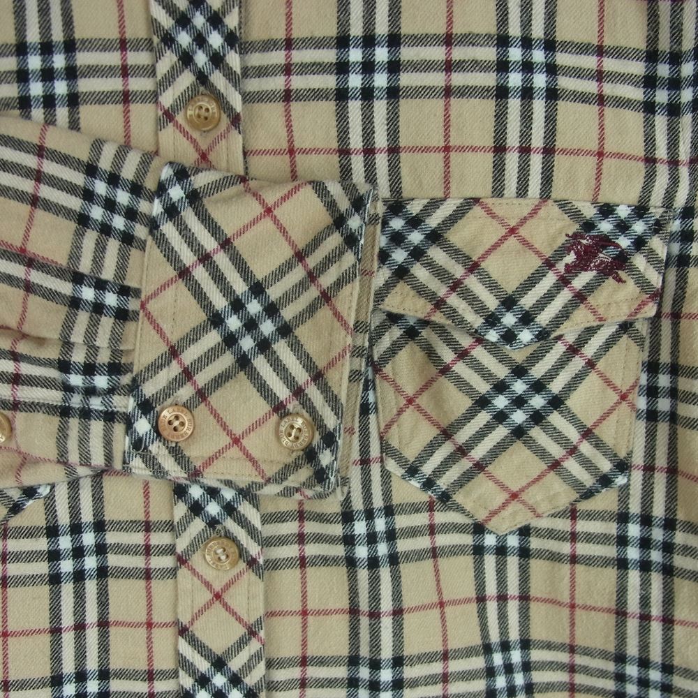 BURBERRY BLUE LABEL バーバリーブルーレーベル FEF61-526-43 ノバチェック 長袖 シャツ 日本製 ライトブラウン系 38【中古】