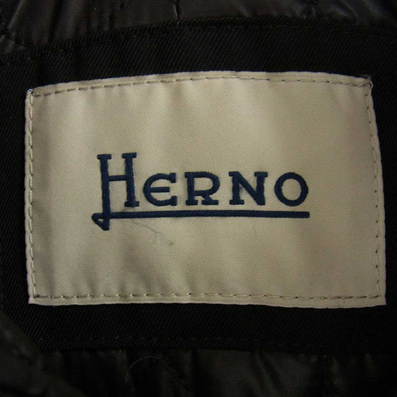 Herno ヘルノ Taglia 着脱可能襟キルティングライナー付属 中綿 スタンドカラー ジャケット ブラック系 42【中古】