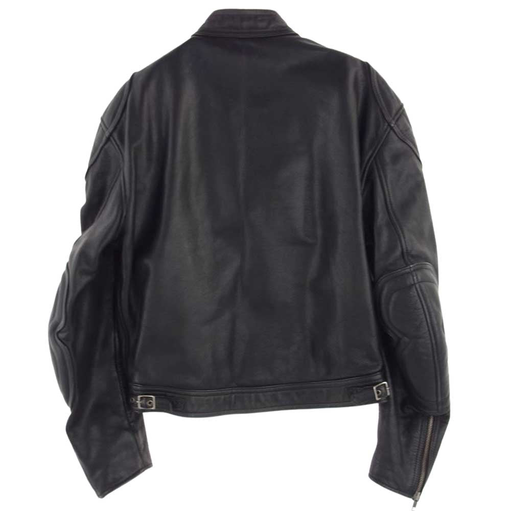 KADOYA カドヤ ショルダー エルボーパッド 付 シングル ライダース ジャケット 牛革  ブラック系 XL LL【中古】