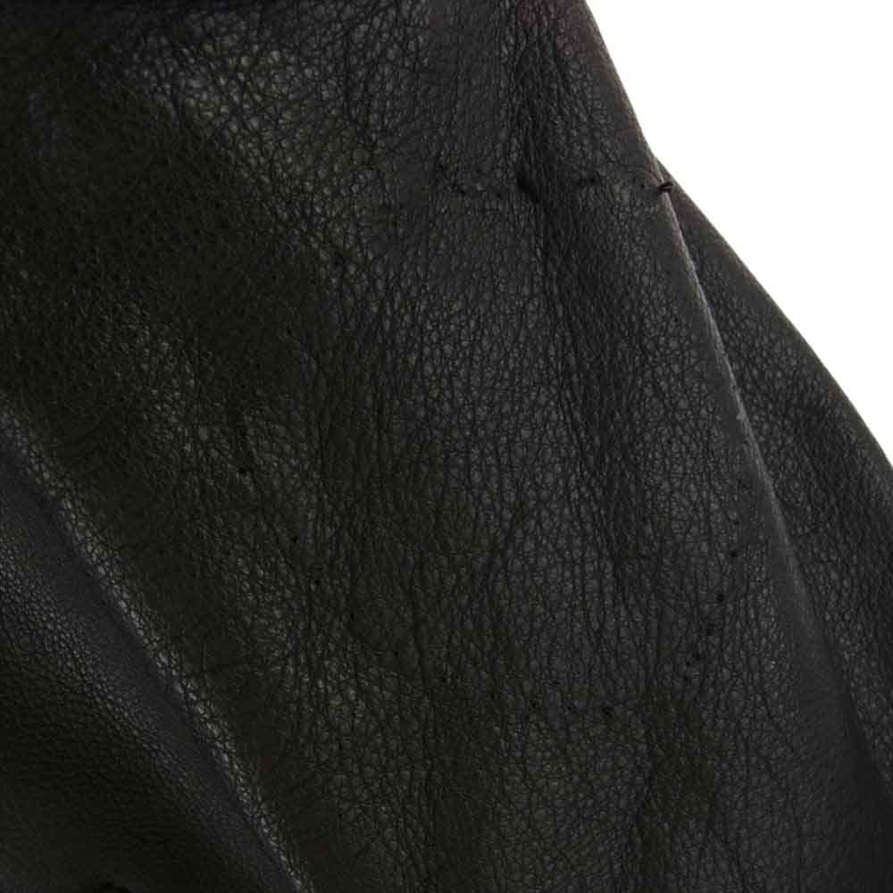 KADOYA カドヤ ショルダー エルボーパッド 付 シングル ライダース ジャケット 牛革  ブラック系 XL LL【中古】