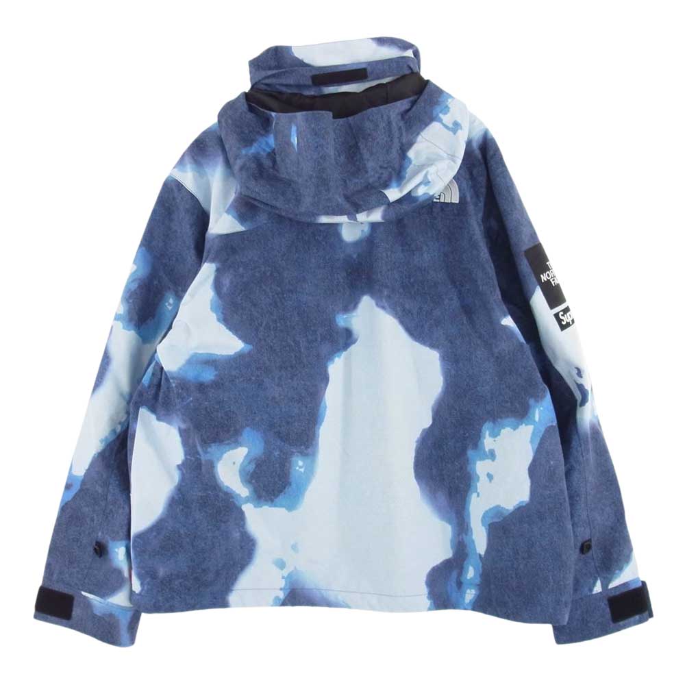 Supreme シュプリーム 21AW THE NORTH FACE ノースフェイス Bleached Denim Print Mountain Jacket ブリーチ デニム マウンテンジャケット パーカー ブルー系 L【中古】