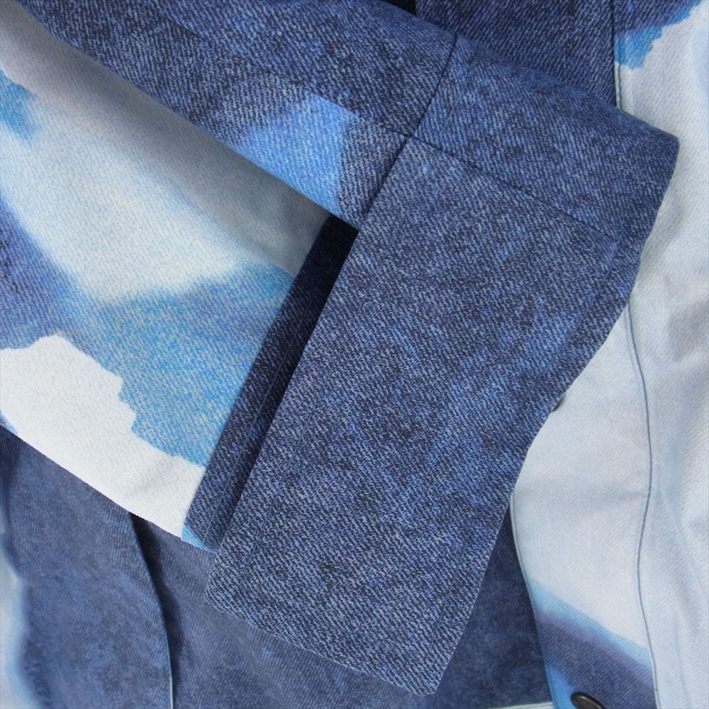 Supreme シュプリーム 21AW THE NORTH FACE ノースフェイス Bleached Denim Print Mountain Jacket ブリーチ デニム マウンテンジャケット パーカー ブルー系 L【中古】