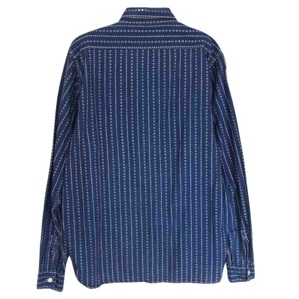 The REAL McCOY'S ザリアルマッコイズ DOUBLE DIAMOND ハート ウォバッシュ ワークシャツ インディゴ 長袖 シャツ  ブルー系 15【中古】