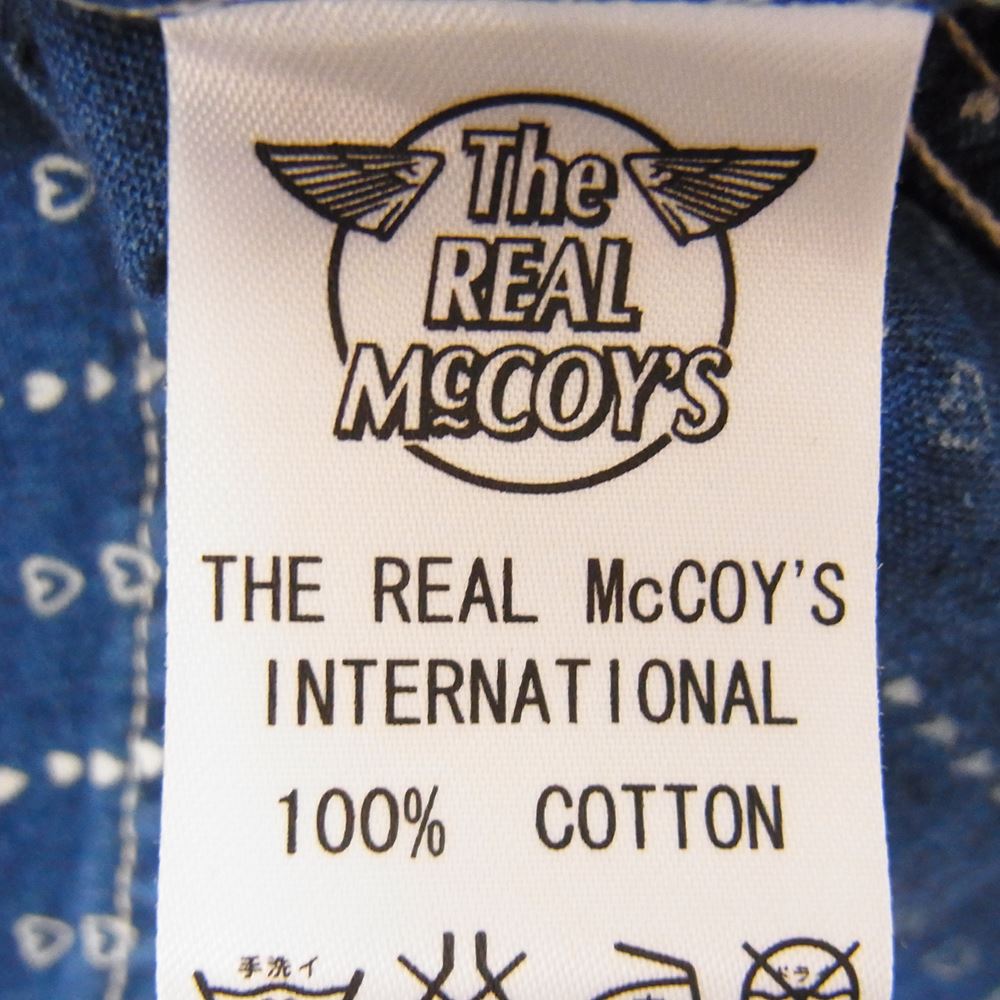 The REAL McCOY'S ザリアルマッコイズ DOUBLE DIAMOND ハート ウォバッシュ ワークシャツ インディゴ 長袖 シャツ  ブルー系 15【中古】
