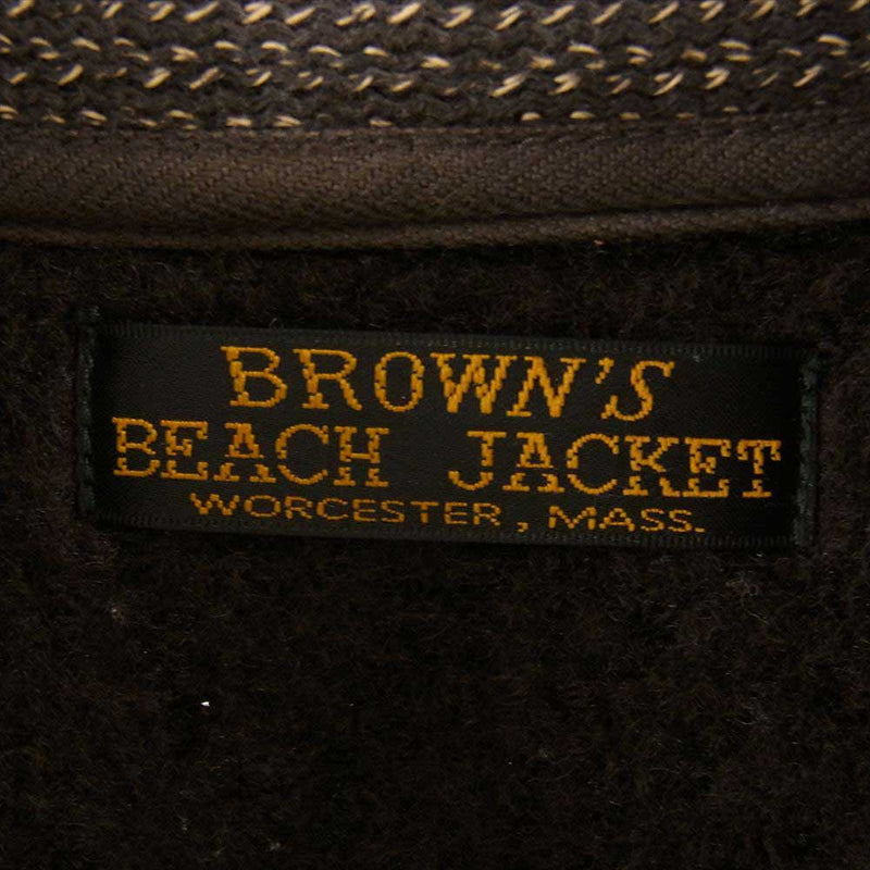 BROWNS'S BEACH ブラウンズビーチ BBJ2-006 FULLCOUNT フルカウント SHAWL COLLAR JACKET  ブラウンズビーチ ショールカラー ジャケット  ブラウン系 40【中古】