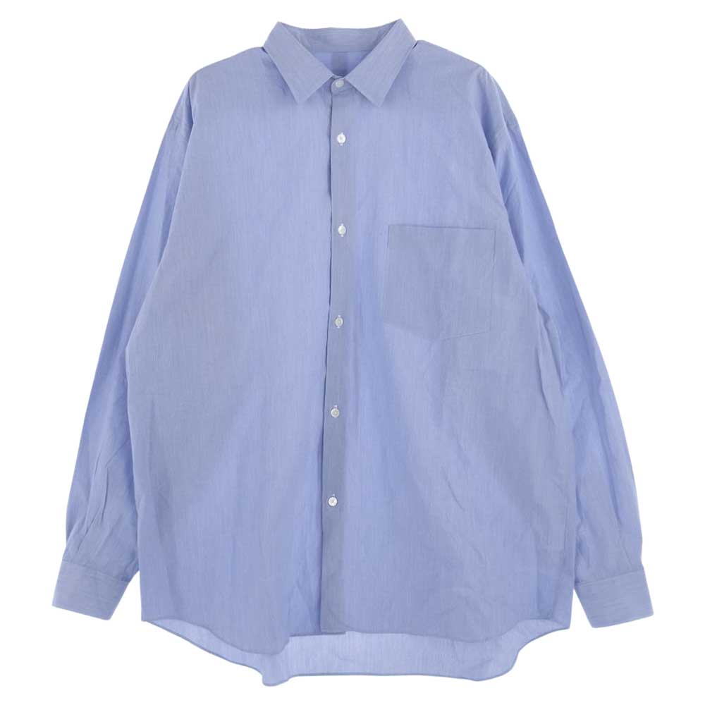 COMOLI コモリ 22AW W03-02001 新型コモリシャツ SAX STRIPE サックスストライプ 長袖シャツ ブルー系 4【中古】