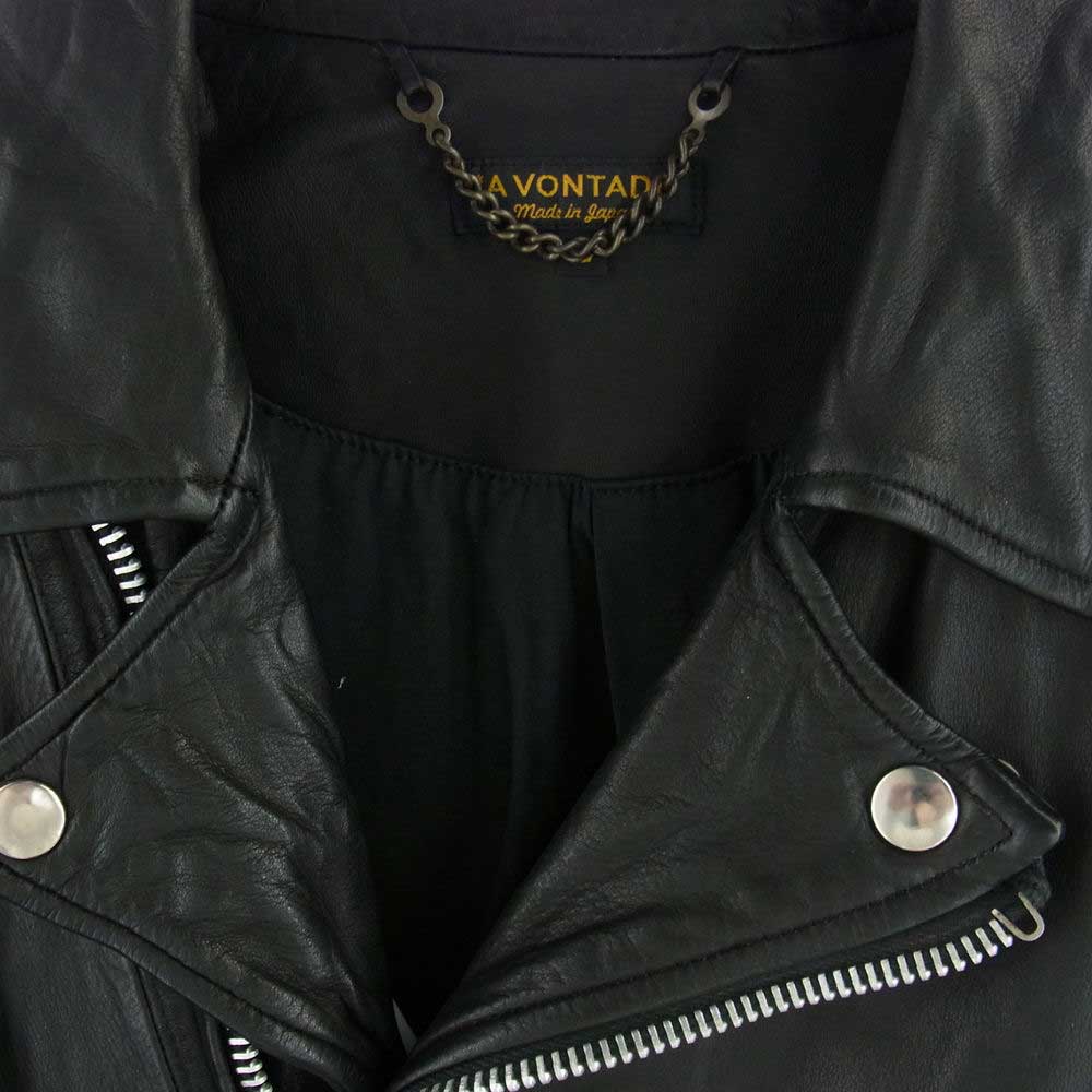 A VONTADE アボンタージ Roadmaster Jacket ロードマスター ジャケット ダブルライダース レザー 牛革 ブラック系 L【中古】