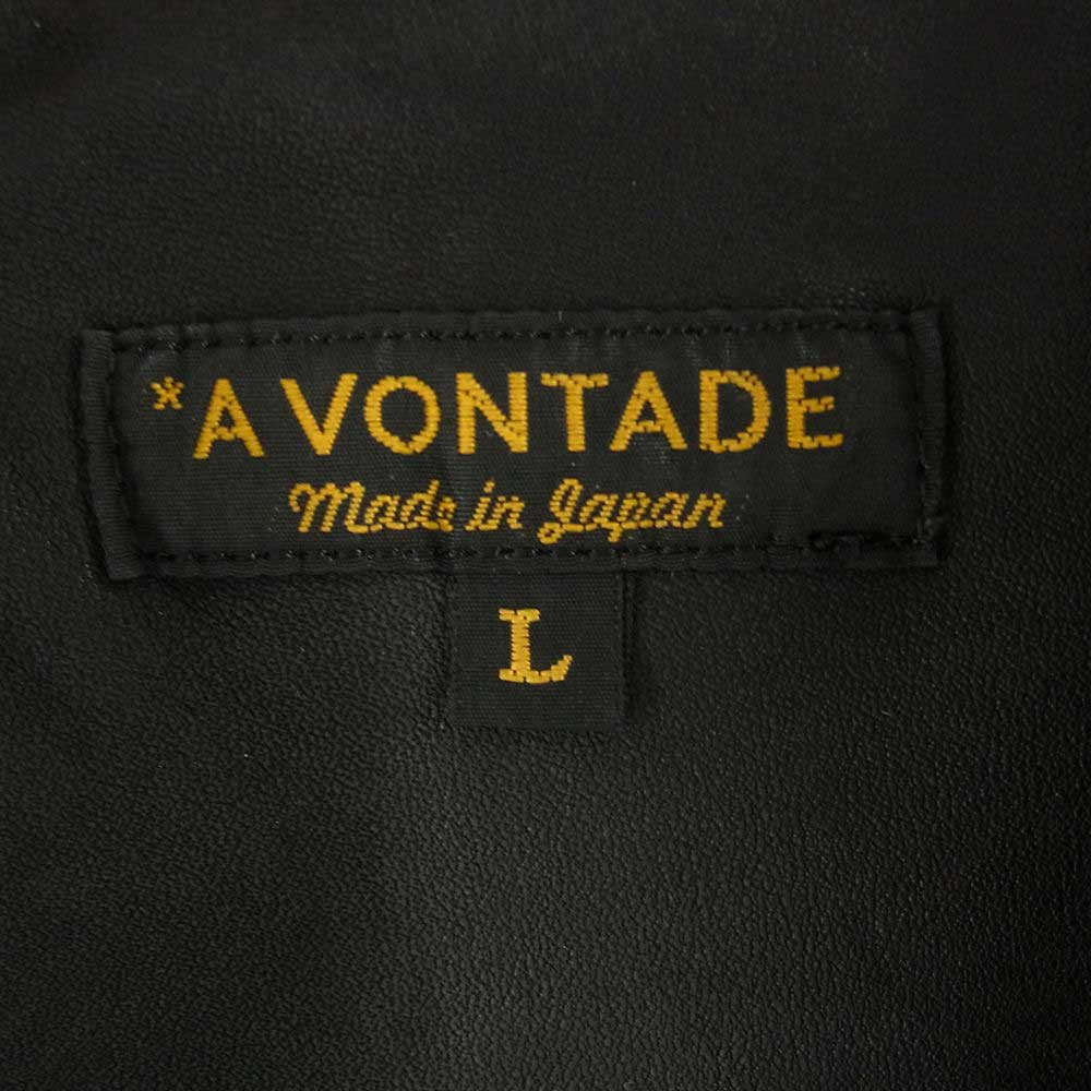 A VONTADE アボンタージ Roadmaster Jacket ロードマスター ジャケット ダブルライダース レザー 牛革 ブラック系 L【中古】