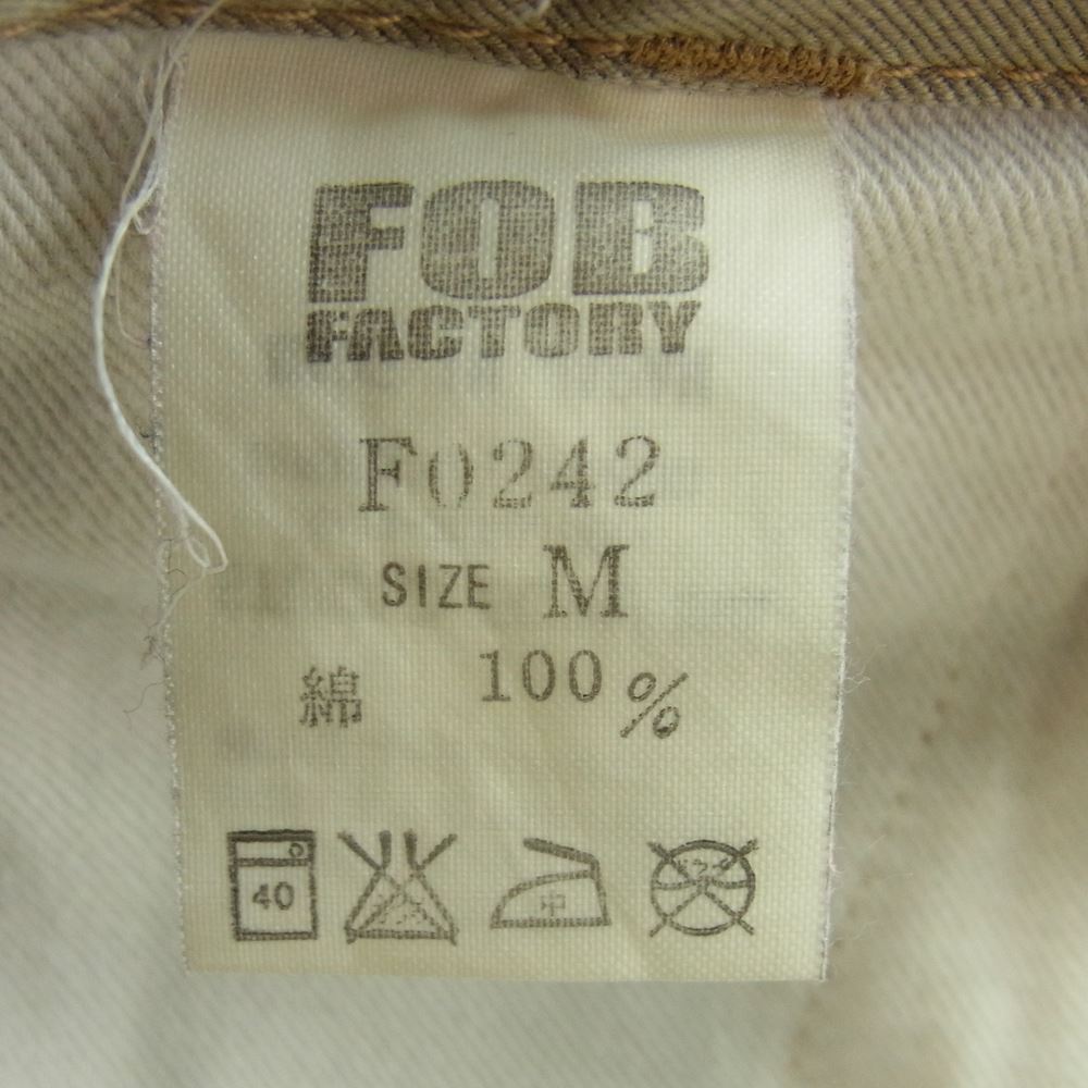 FOB FACTORY エフオービーファクトリー F0242 FUSION TROUSER フュージョントラウザー チノパン 緑がかったグレイッシュベージュ系 M【中古】
