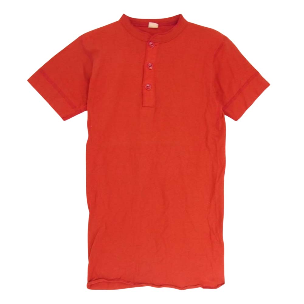 The REAL McCOY'S ザリアルマッコイズ ヘンリーネック TEE S/S 半袖 TEE Tシャツ オレンジ オレンジ系 36【中古】