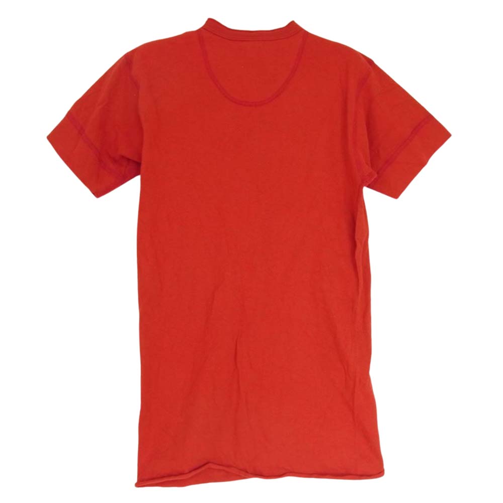 The REAL McCOY'S ザリアルマッコイズ ヘンリーネック TEE S/S 半袖 TEE Tシャツ オレンジ オレンジ系 36【中古】