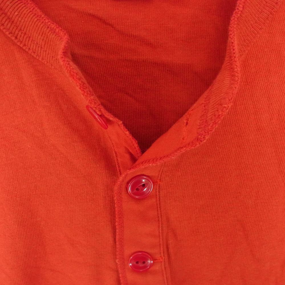 The REAL McCOY'S ザリアルマッコイズ ヘンリーネック TEE S/S 半袖 TEE Tシャツ オレンジ オレンジ系 36【中古】