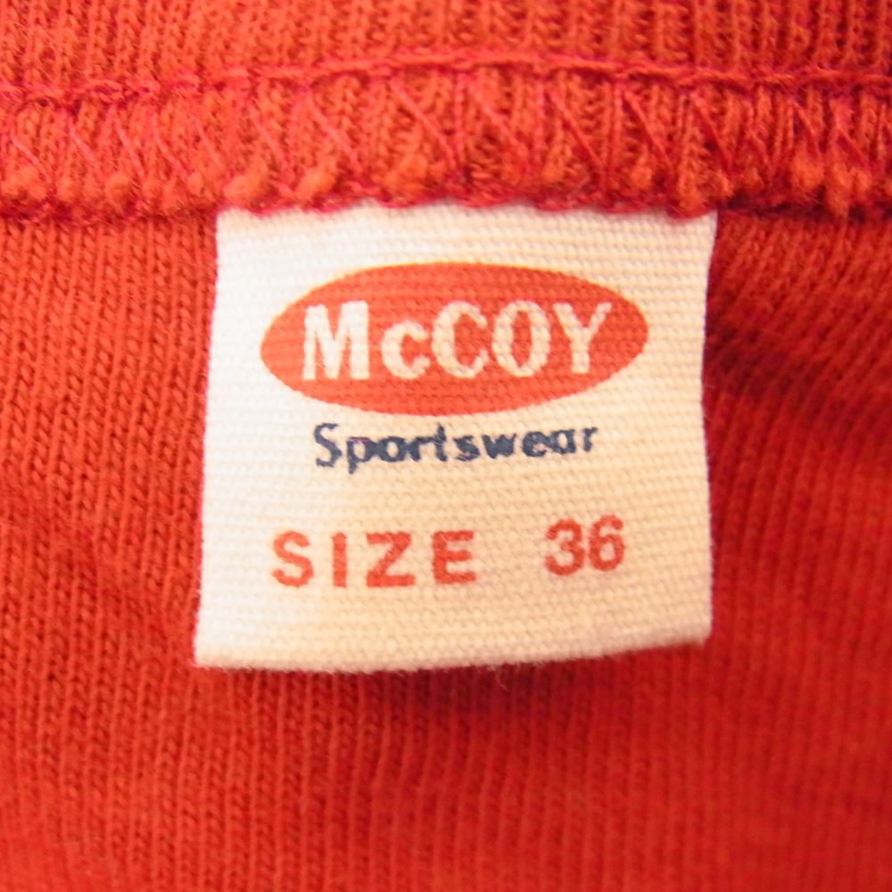The REAL McCOY'S ザリアルマッコイズ ヘンリーネック TEE S/S 半袖 TEE Tシャツ オレンジ オレンジ系 36【中古】