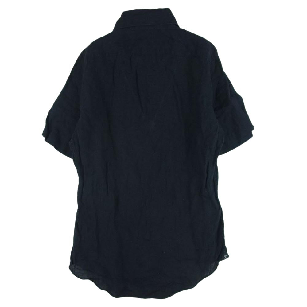 FINAMORE フィナモレ コットンリネン 麻 半袖 オープンカラー シャツ