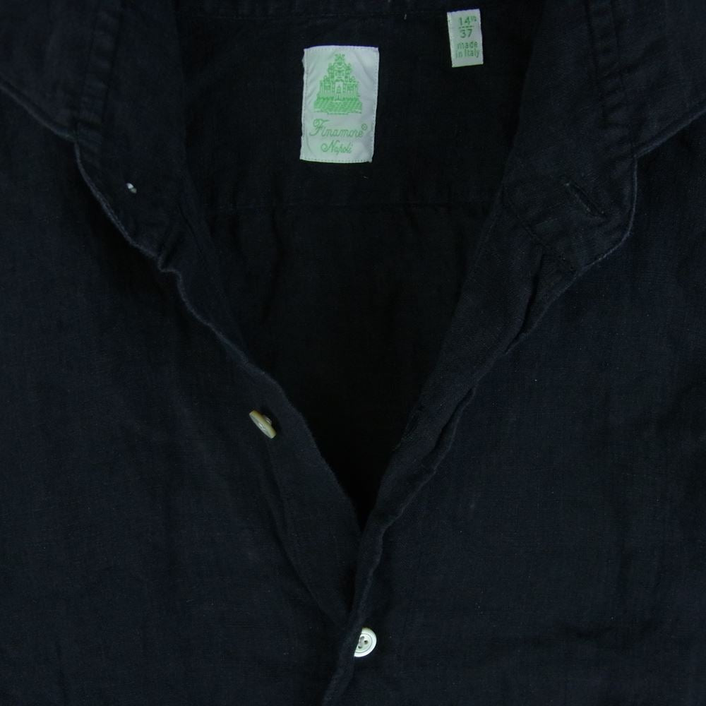 美品✨ フィナモレ イタリア製　リネンシャツ　サイズ40　M～L 付属品完備