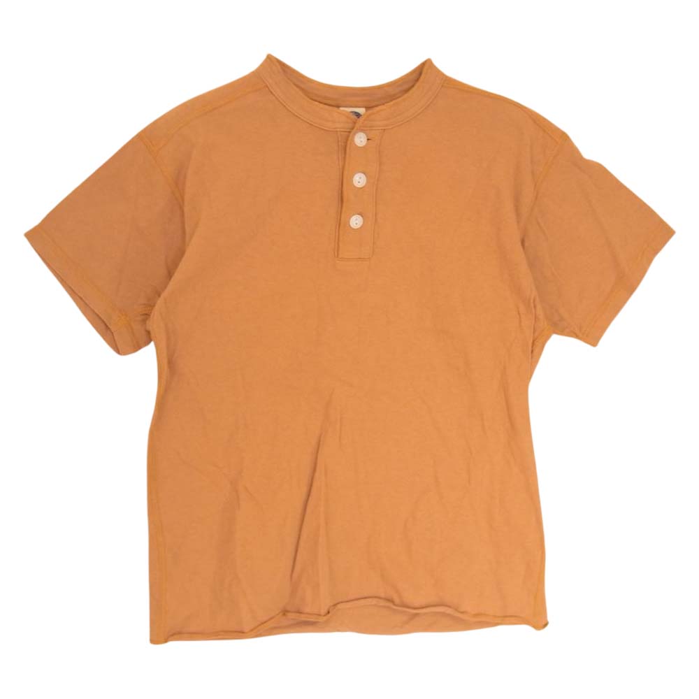 The REAL McCOY'S ザリアルマッコイズ ヘンリーネック TEE S/S 半袖 TEE Tシャツ オレンジ オレンジ系 S【中古】