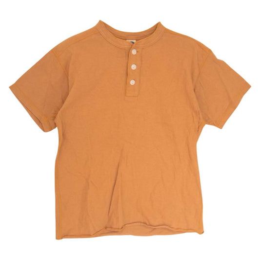 The REAL McCOY'S ザリアルマッコイズ ヘンリーネック TEE S/S 半袖 TEE Tシャツ オレンジ オレンジ系 S【中古】
