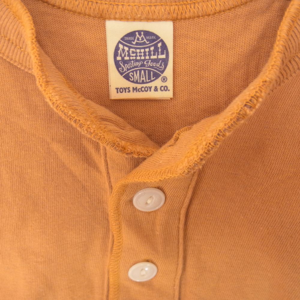 The REAL McCOY'S ザリアルマッコイズ ヘンリーネック TEE S/S 半袖 TEE Tシャツ オレンジ オレンジ系 S【中古】