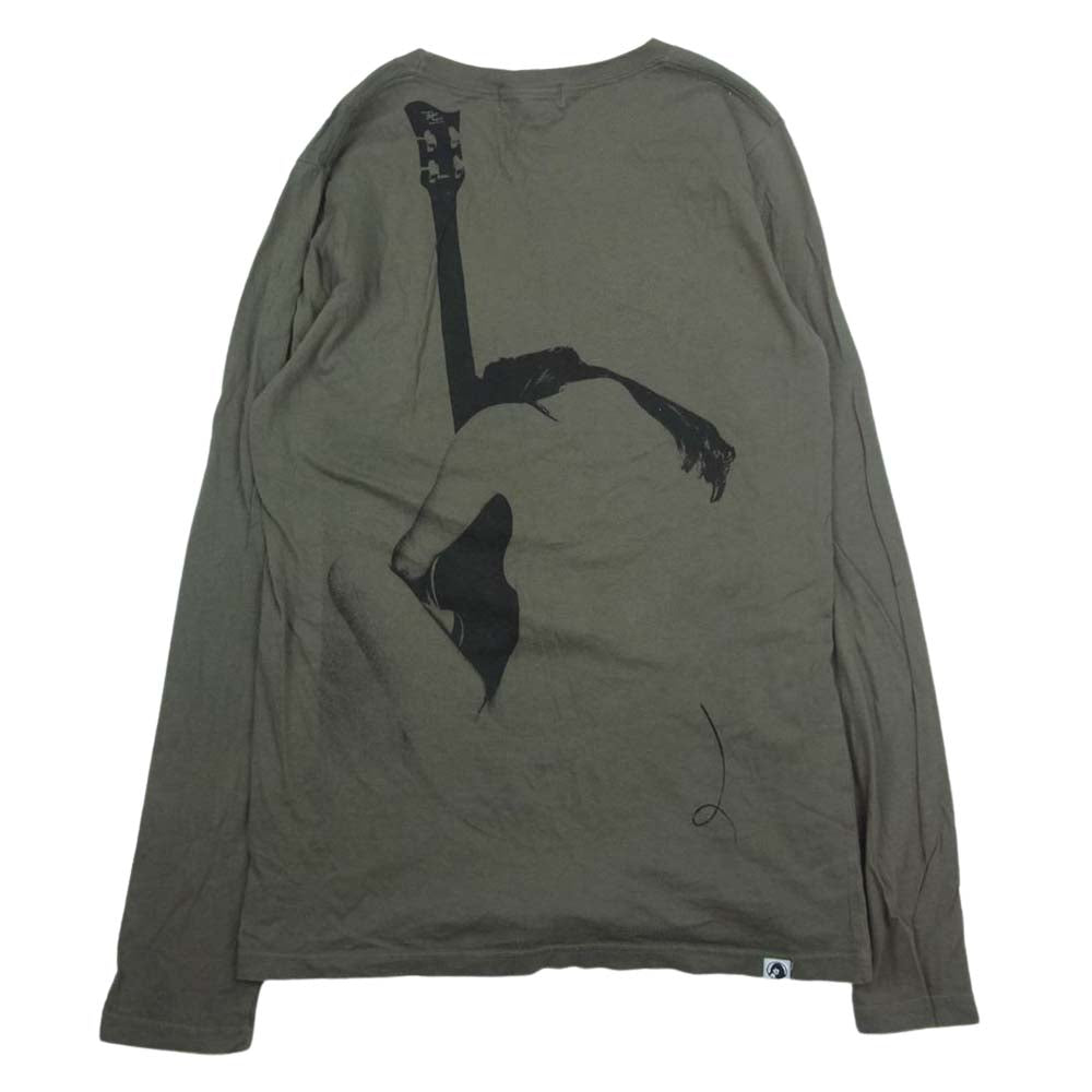 HYSTERIC GLAMOUR ヒステリックグラマー ギターガール プリント ロンT 長袖Tシャツ  カーキ系 S【中古】