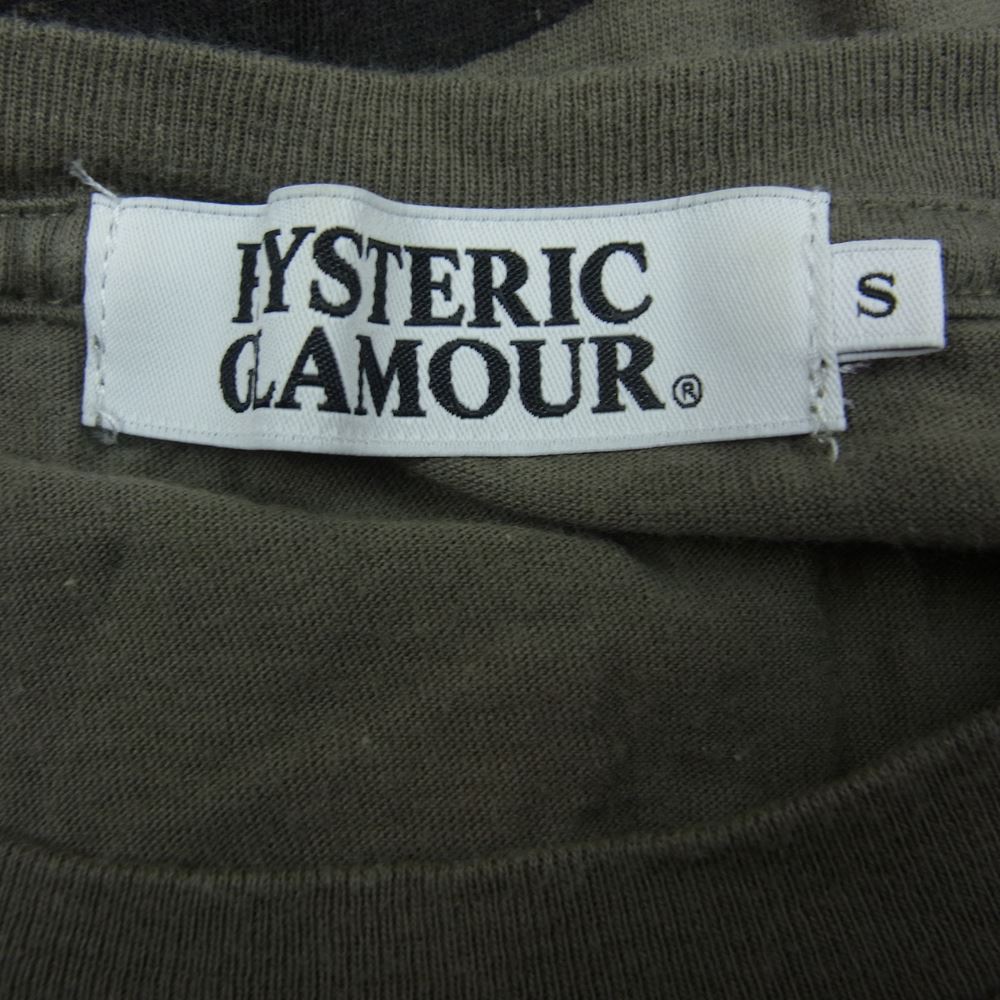 HYSTERIC GLAMOUR ヒステリックグラマー ギターガール プリント ロンT 長袖Tシャツ  カーキ系 S【中古】