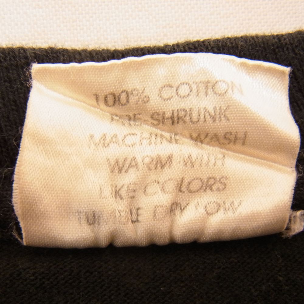 LANGLITZ LEATHERS ラングリッツレザーズ Cut and Sewn ロゴ プリント クルーネック ロンT 長袖 Tシャツ ブラック系 S【中古】