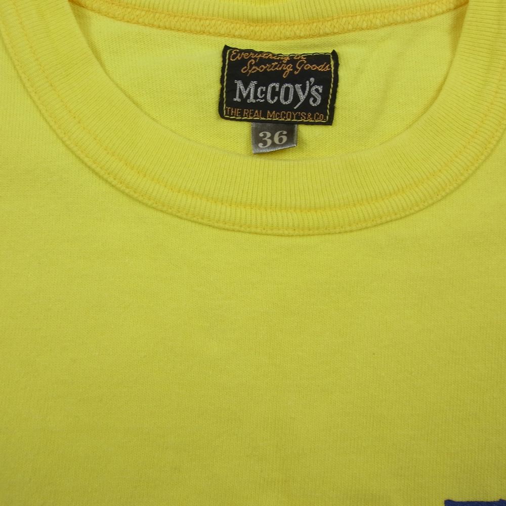 The REAL McCOY'S ザリアルマッコイズ LOGO TEE S/S 半袖 TEE ロゴ Tシャツ イエロー イエロー系 36【中古】