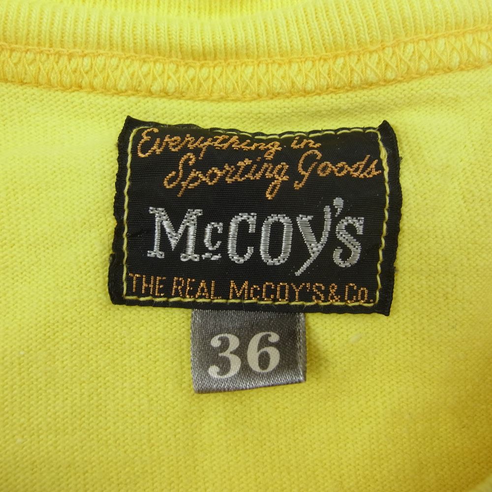 The REAL McCOY'S ザリアルマッコイズ LOGO TEE S/S 半袖 TEE ロゴ Tシャツ イエロー イエロー系 36【中古】