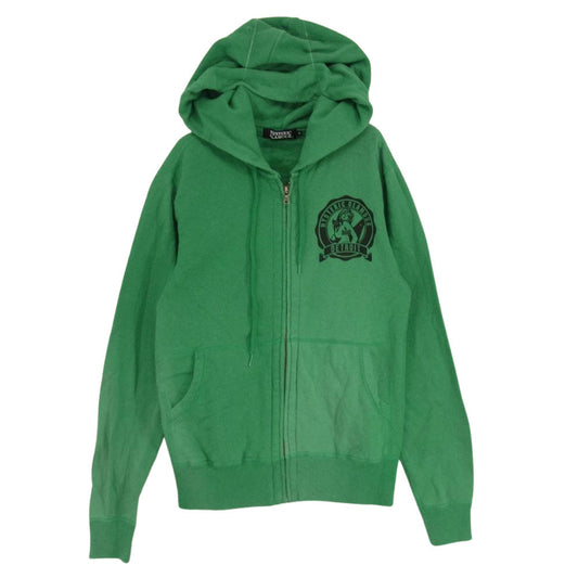 HYSTERIC GLAMOUR ヒステリックグラマー  4CF-1691  ガール プリント ジップ スウェット パーカー グリーン系 S【中古】