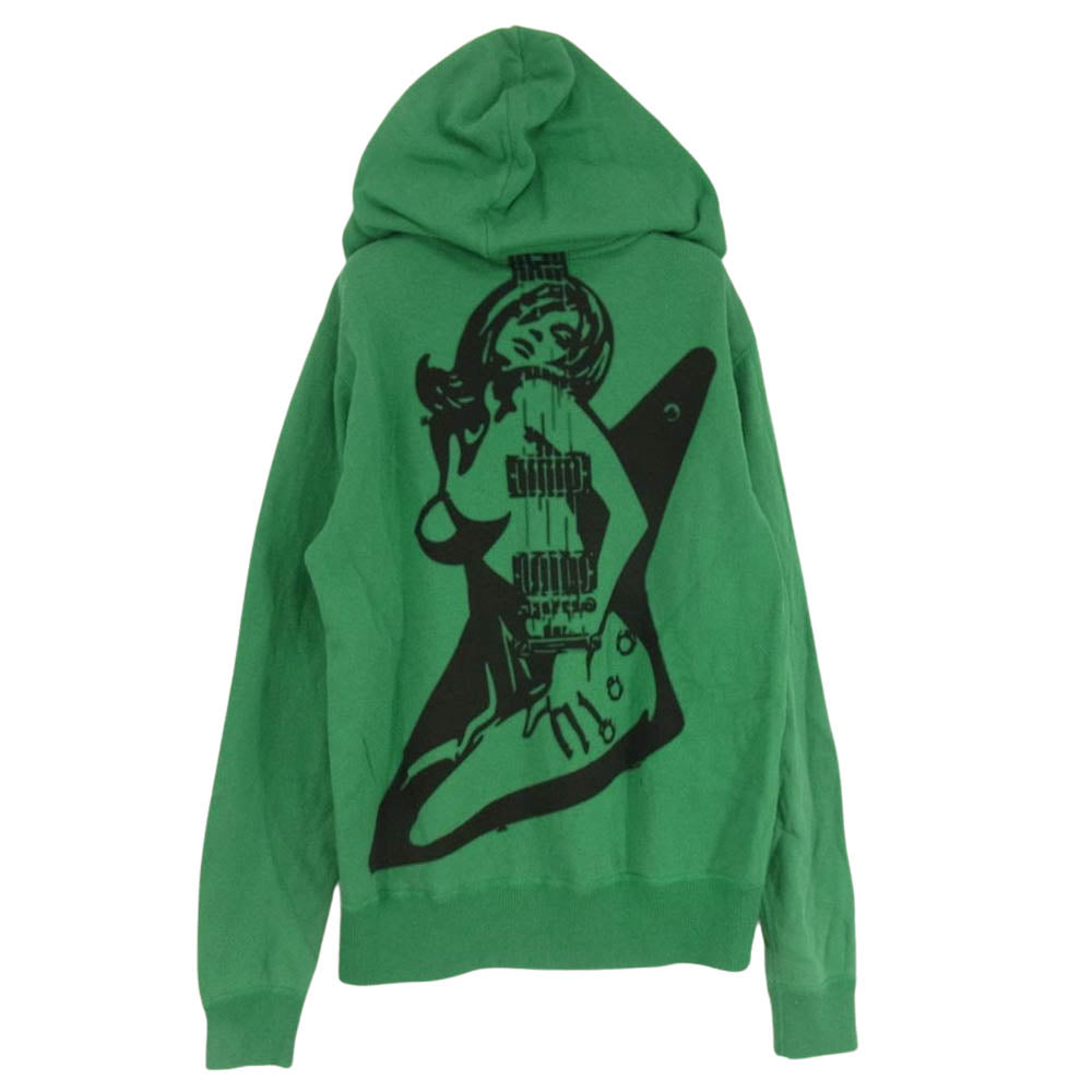 HYSTERIC GLAMOUR ヒステリックグラマー  4CF-1691  ガール プリント ジップ スウェット パーカー グリーン系 S【中古】