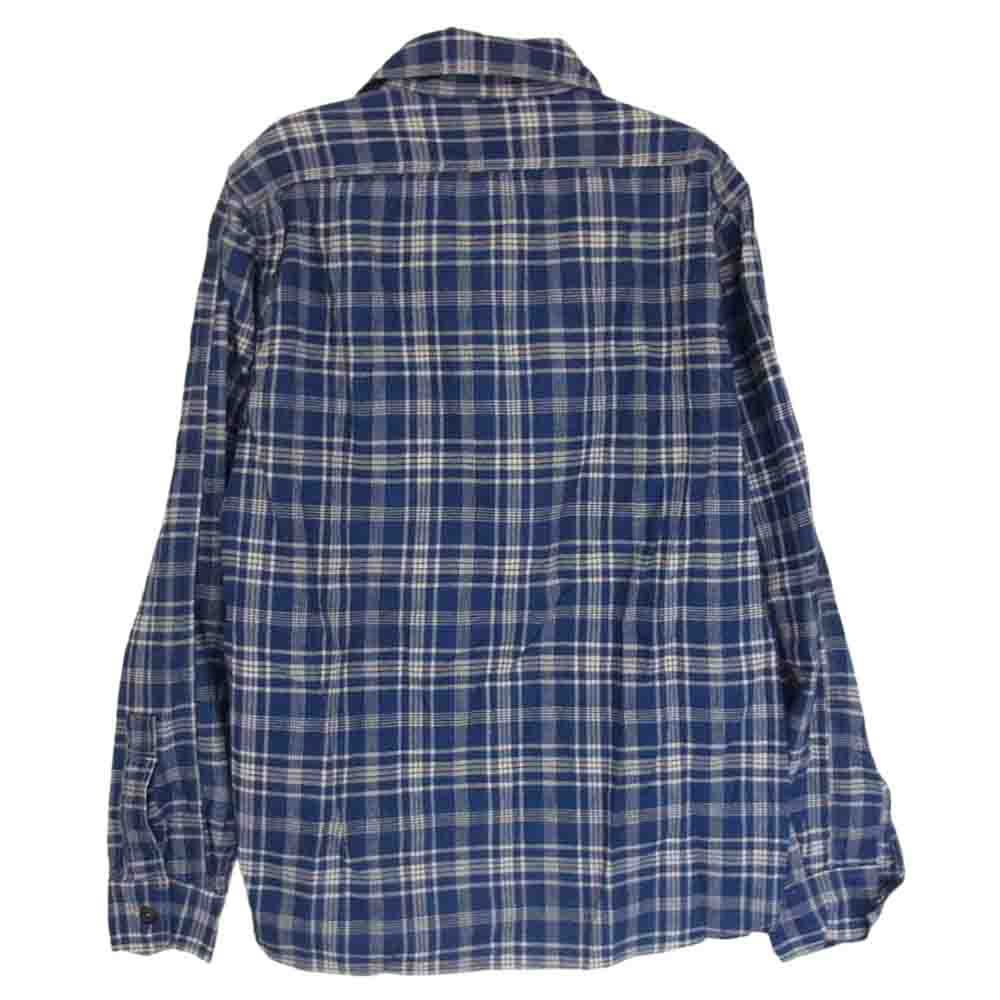 FREEWHEELERS フリーホイーラーズ The UNION SPECIAL OVERALLS ユニオンスペシャルオーバーオールズ 長袖 チェック シャツ マチ付 ネイビー系 14【中古】