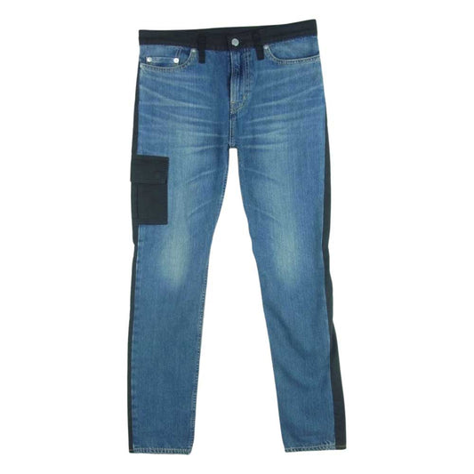 HYSTERIC GLAMOUR ヒステリックグラマー 01173AP14 USED加工 デニム アーミー サテン カーゴ パンツ インディゴブルー系 ブラック系 26【中古】