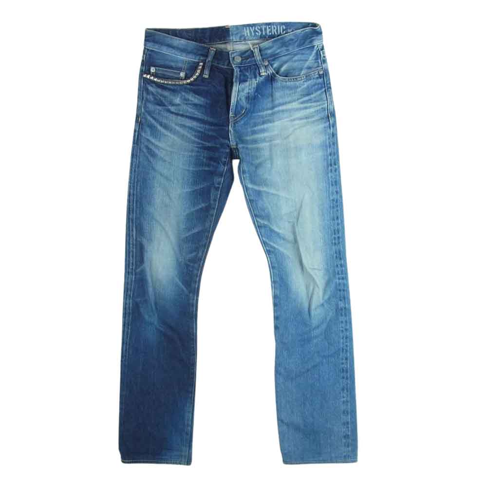 HYSTERIC GLAMOUR ヒステリックグラマー 0241AP12 HRLR加工 スリムストレート デニム パンツ インディゴブルー系 29【中古】