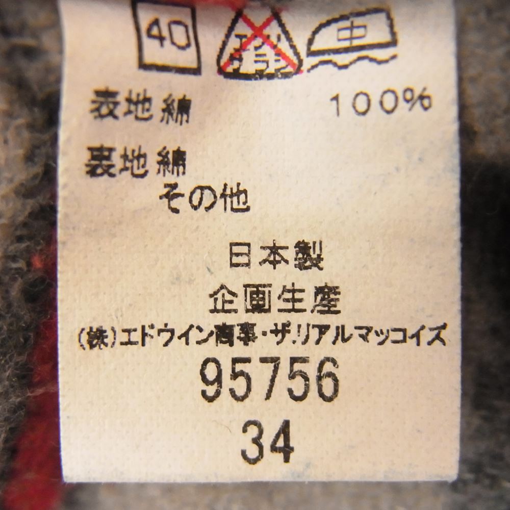 The REAL McCOY'S ザリアルマッコイズ 95756 × LEE 91-LJ ウールライニング デニム カバーオール　 インディゴブルー系 34【中古】