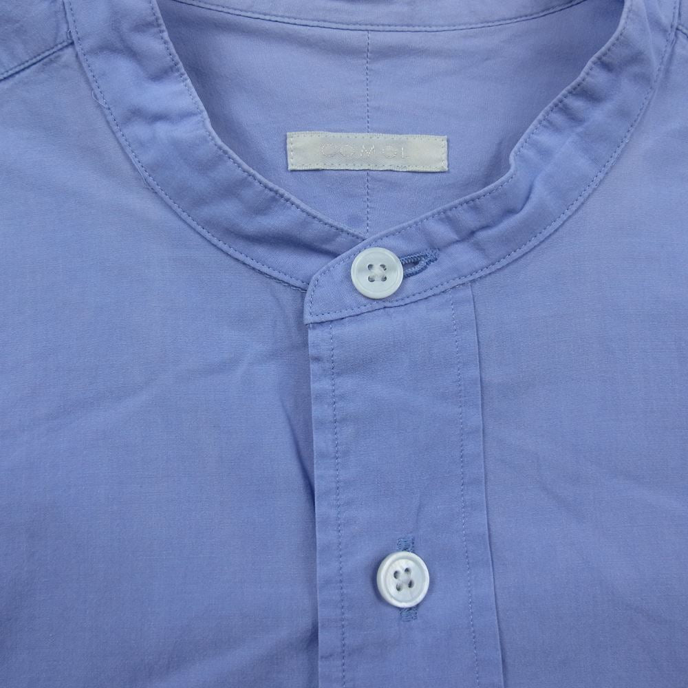 COMOLI コモリ 15SS 15S-02002 バンドカラー 長袖 シャツ ブルー系【中古】