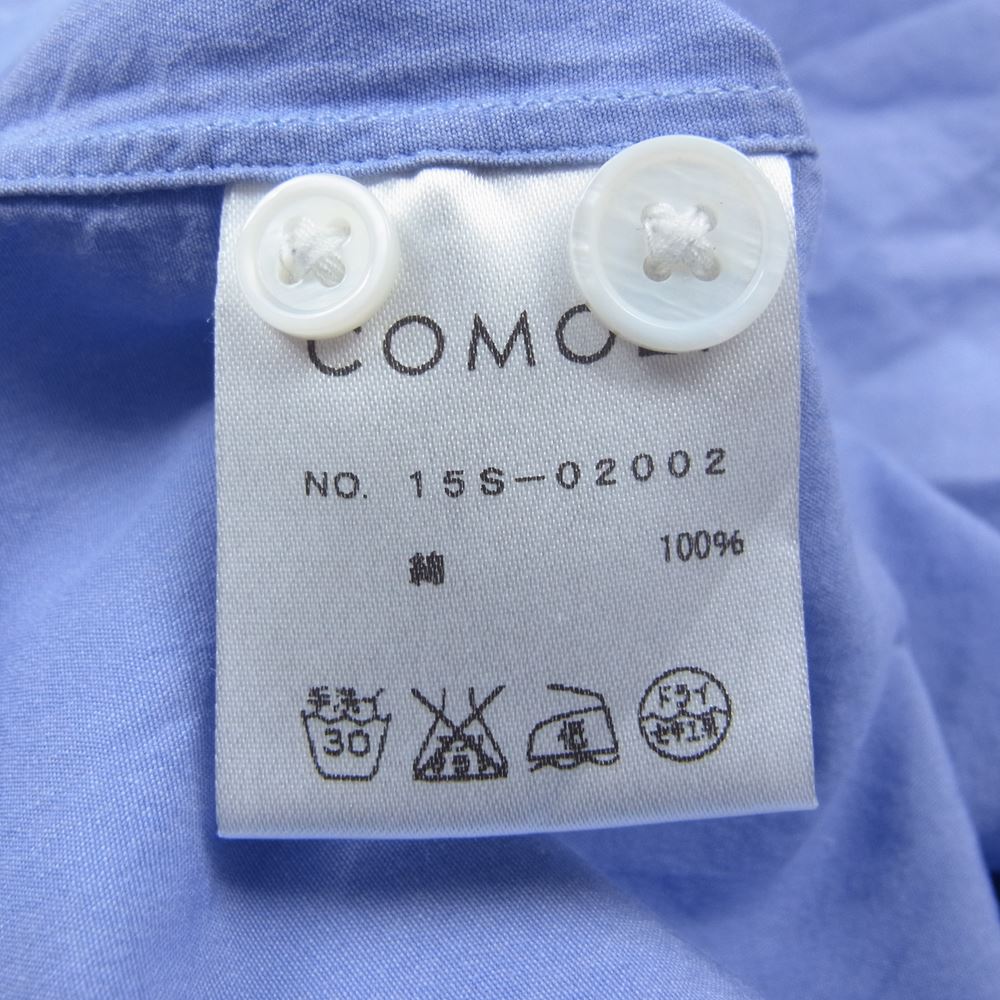 COMOLI コモリ 15SS 15S-02002 バンドカラー 長袖 シャツ ブルー系【中古】