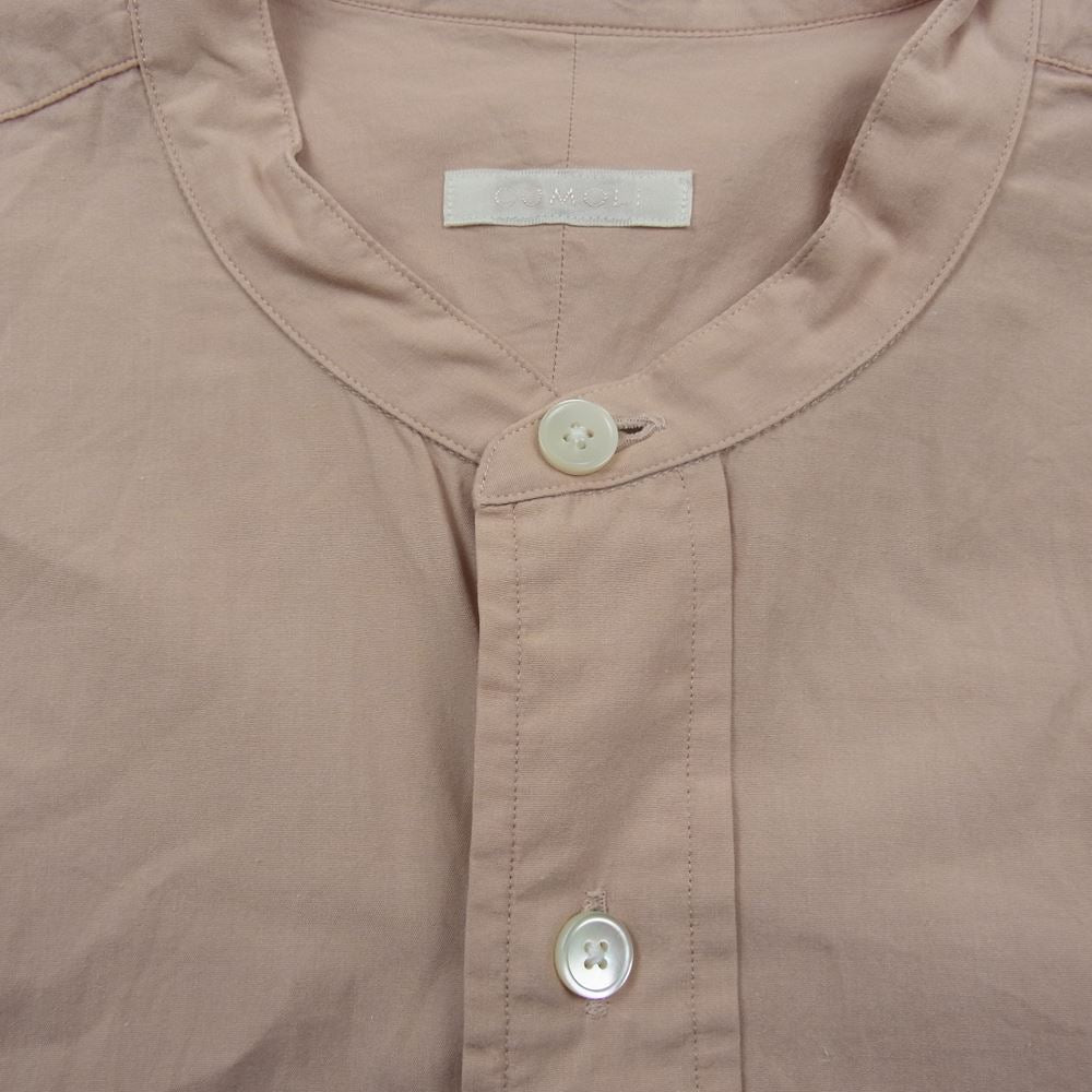 COMOLI コモリ 18SS M01-02002 バンドカラー 長袖 シャツ オレンジ系 1【中古】