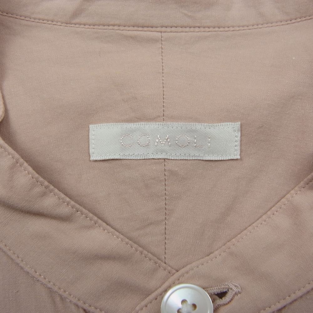 COMOLI コモリ 18SS M01-02002 バンドカラー 長袖 シャツ オレンジ系 1【中古】