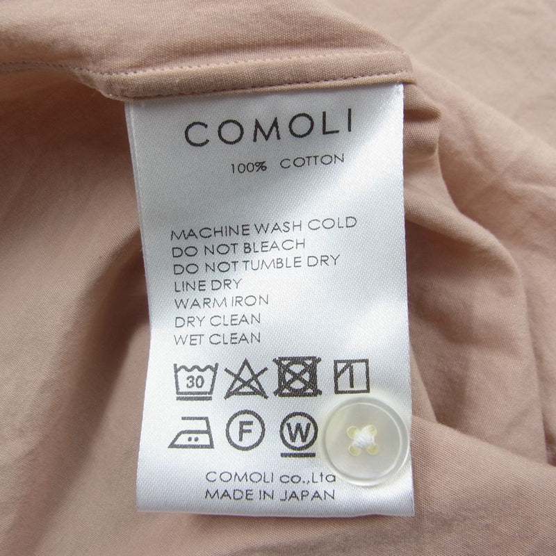 COMOLI コモリ 18SS M01-02002 バンドカラー 長袖 シャツ オレンジ系 1【中古】