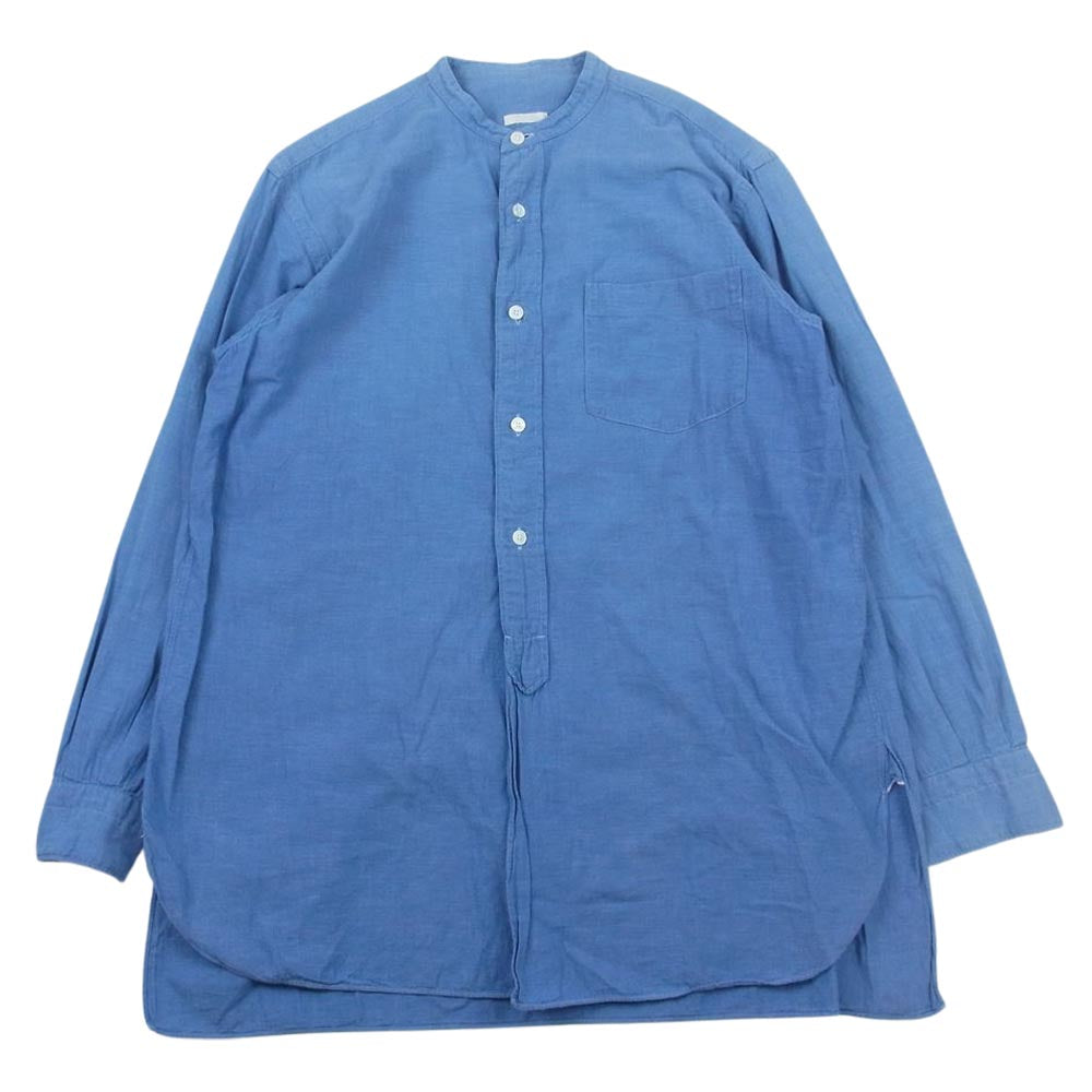 COMOLI コモリ 101-02004 ベタシャン バンドカラー 長袖 シャツ インディゴブルー系 1【中古】