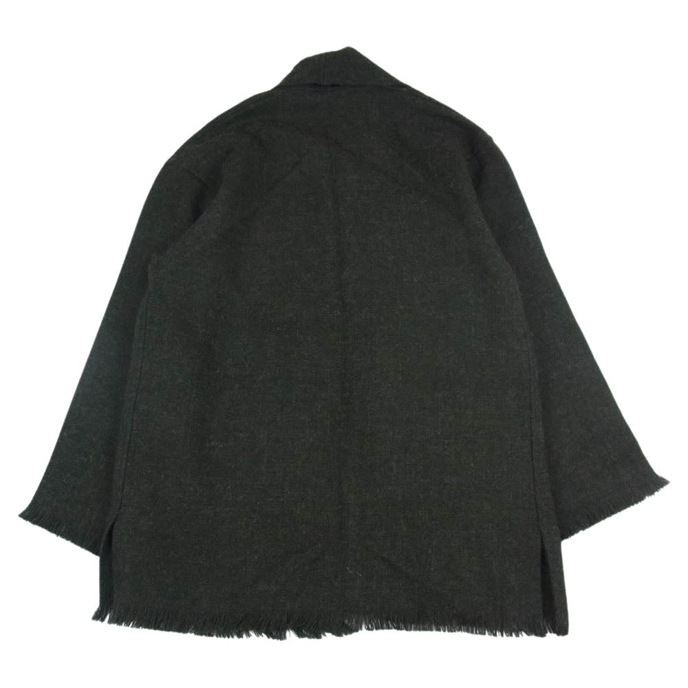 COMOLI コモリ 19AW Q03-01011 ストール ボタンレス ウール ジャケット カーキ系【中古】