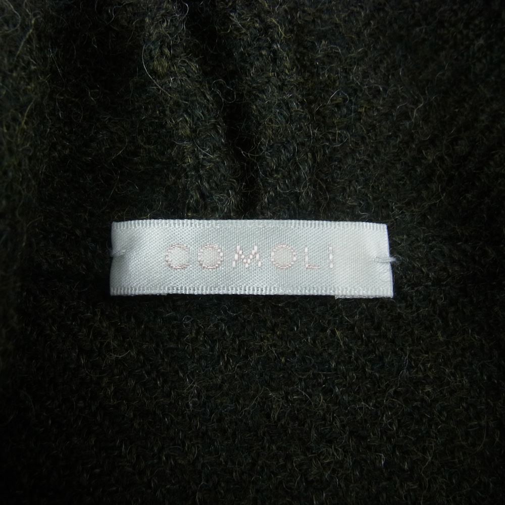 COMOLI コモリ 19AW Q03-01011 ストール ボタンレス ウール ジャケット カーキ系【中古】