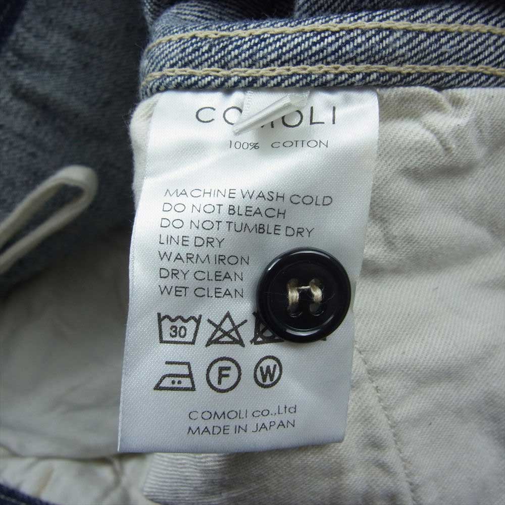 COMOLI コモリ 20AW S03-03012 デニム ベルテッド パンツ インディゴ